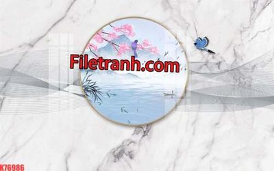File in trần File tranh gốc dán tường hươu nai sừng K76986 (file gốc) hoa văn 3D
