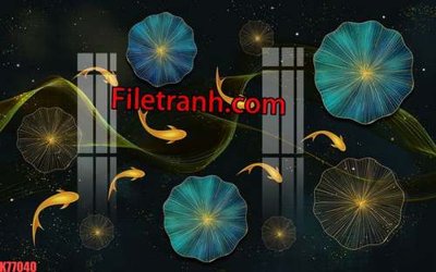 Download file File tranh gốc dán tường hươu nai sừng K77040 (gốc) in mica bàn thờ