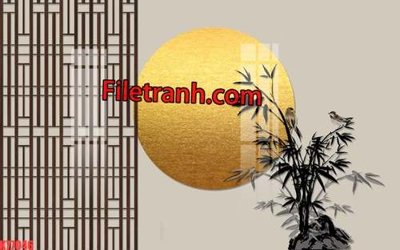 File gốc File tranh gốc dán tường hươu nai sừng K77046 (in tráng gương) ốp tường