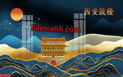 File gốc File tranh gốc dán tường hươu nai sừng K77072 (in tráng gương) hiện đại