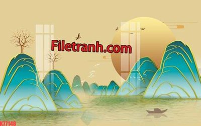 File tranh gốc File tranh gốc dán tường hươu nai sừng K77148 (bản quyền) Filetranh.com