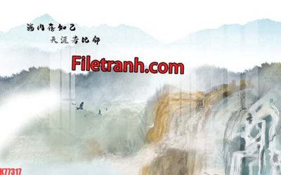 File in trần File tranh gốc dán tường hươu nai sừng K77317 (bản gốc) bầu trời