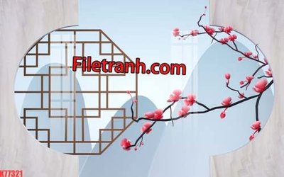 File tranh PSD File tranh gốc dán tường hươu nai sừng K77321 chất lượng cao