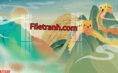 File gốc File tranh gốc dán tường hươu nai sừng K77330 (phong cách) cổ điển