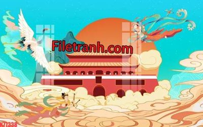 Tải file File tranh gốc dán tường hươu nai sừng K77338 (PSD) cho in tranh 3D