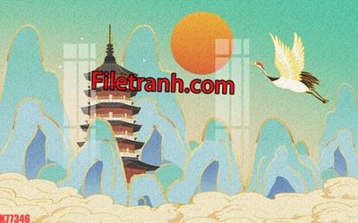 File gốc File tranh gốc dán tường hươu nai sừng K77346 (in ấn) màu sắc trung thực