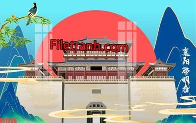 File in ấn File tranh gốc dán tường hươu nai sừng K77356 (bản gốc) chất lượng cao