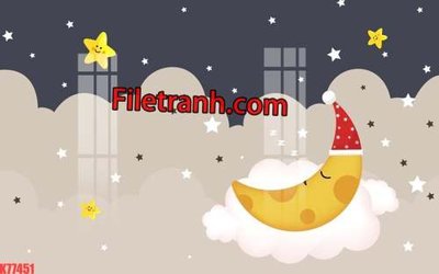 File gốc File tranh gốc dán tường hươu nai sừng K77451 (in mica) cắt laser