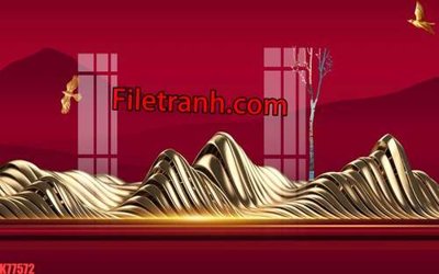 File tranh File tranh gốc dán tường hươu nai sừng K77572 (file gốc) chủ đề phong thủy