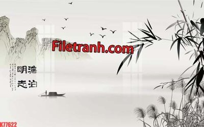 File in trần File tranh gốc dán tường hươu nai sừng K77622 (file gốc) hoa văn 3D