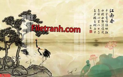 File gốc File tranh gốc dán tường hươu nai sừng K77636 (in tráng gương) ốp tường