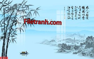 File tranh File tranh gốc dán tường hươu nai sừng K77638 (ảnh gốc) in trần 3D