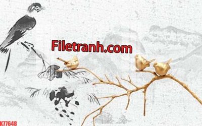 Mua file gốc File tranh gốc dán tường hươu nai sừng K77648 (chất lượng) tại Filetranh.com