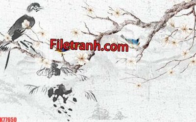 Tải file File tranh gốc dán tường hươu nai sừng K77650 (gốc) làm tranh trang trí