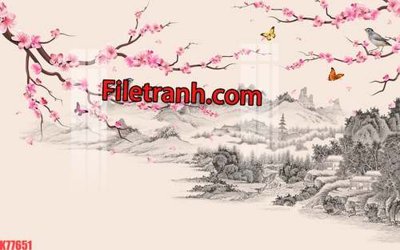 Mua file gốc File tranh gốc dán tường hươu nai sừng K77651 (PSD) tại Filetranh.com