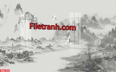 Tải file File tranh gốc dán tường hươu nai sừng K77655 (PSD) cho in tranh kính