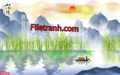 File tranh File tranh gốc dán tường hươu nai sừng K77720 (bản gốc) treo phòng ăn