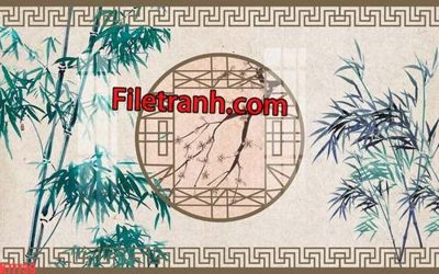 File tranh quảng cáo File tranh gốc dán tường hươu nai sừng K77739 (download file gốc)