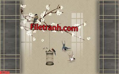 File tranh trang trí File tranh gốc dán tường hươu nai sừng K77754 (file gốc)