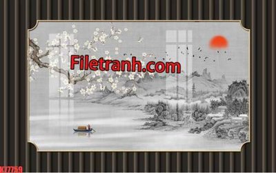 File PSD File tranh gốc dán tường hươu nai sừng K77759 (bản gốc) dễ dàng edit