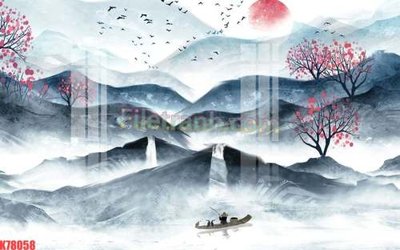File in trần File tranh gốc dán tường đẹp K78058 (bản gốc) phong cảnh