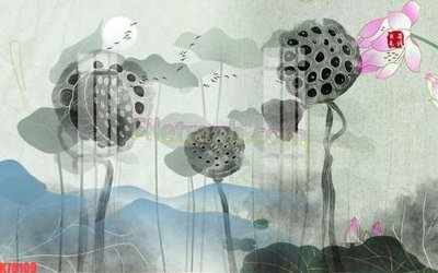 Tải file File tranh gốc dán tường đẹp K78109 (PSD) cho in ấn quảng cáo