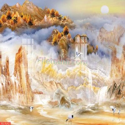 File tranh File tranh gốc dán tường đẹp K78226 (gốc) chủ đề thành phố