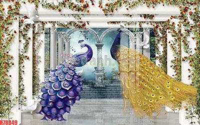 Ảnh gốc File tranh gốc dán tường đẹp K78349 (nét căng) in mica