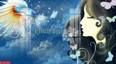 File ảnh File tranh gốc dán tường đẹp K78580 (gốc) in PP, decal