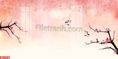 Ảnh gốc File tranh gốc dán tường đẹp K78607 (nét căng) in mica