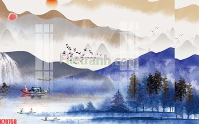 File tranh in tráng gương File tranh gốc dán tường đẹp K78758 (siêu nét)