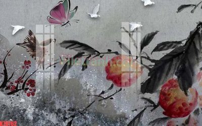 File tranh File tranh gốc dán tường đẹp K78762 (file gốc) chủ đề phong thủy