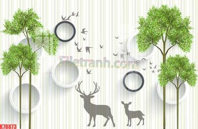 File gốc File tranh gốc dán tường đẹp K78873 (in lụa) tranh mã đáo