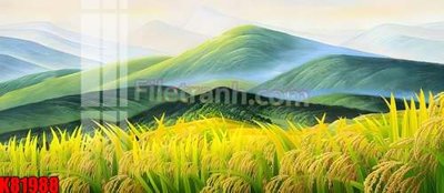 File in trần File tranh gốc tổng hợp K81988 (bản gốc) phong cảnh