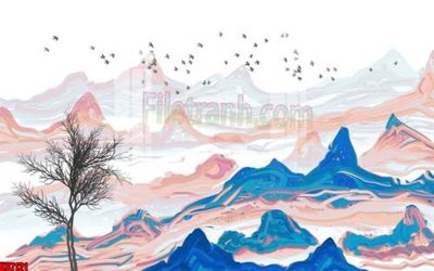 File in trần File gốc in tranh tổng hợp tường nền K87121 (bản gốc) phong cảnh