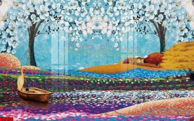 File gốc File gốc in tranh tổng hợp tường nền K87199 (in lụa) tranh thuận buồm