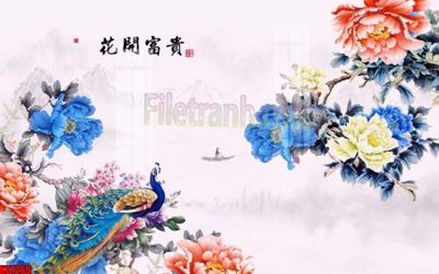 Download file gốc File gốc in tranh tổng hợp tường nền K87269 (in lụa) tranh 3D