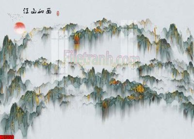 Ảnh gốc File gốc in tranh tổng hợp tường nền K87350 (nét căng) in mica