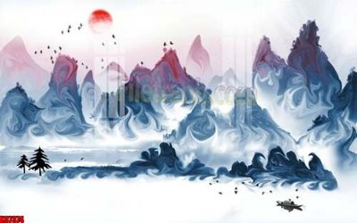 File gốc File gốc in tranh tổng hợp tường nền K87374 (in lụa) hoa văn cổ điển