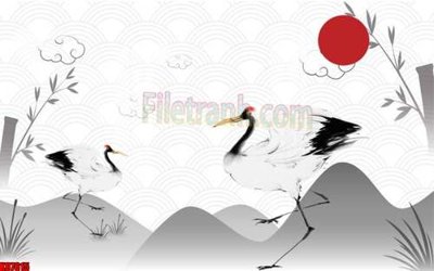 File gốc File gốc in tranh tổng hợp tường nền K87615 (in lụa) cao cấp