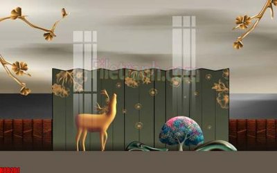 File in trần File gốc in tranh tổng hợp tường nền K88201 (bản gốc 3D) sống động