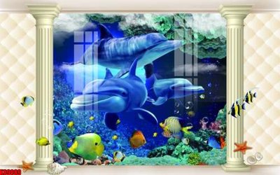 File gốc File tranh gốc tổng hợp tranh nền tường đẹp K89089 (in tráng gương) ốp tường