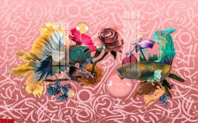 File tranh in trần 3D File tranh gốc tổng hợp tranh nền tường đẹp K89108 (ảnh gốc)