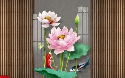 File gốc File tranh gốc tổng hợp tranh nền tường đẹp K89425 (in lụa) họa tiết 3D