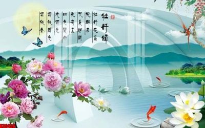 File gốc File tranh gốc tổng hợp tranh nền tường đẹp K89456 (in lụa) tranh phong thủy