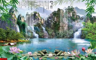 File gốc File tranh gốc tổng hợp tranh nền tường đẹp K89555 (in lụa) tranh mã đáo