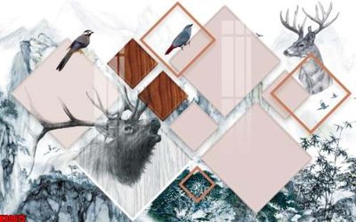 File tranh File tranh gốc tổng hợp tranh nền tường đẹp K89675 (bản gốc) in lụa 3D