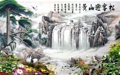 File in trần File tranh gốc tổng hợp tranh nền tường đẹp K89781 (bản gốc) mây trời