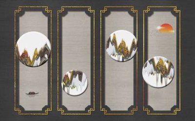 Tải file File tranh gốc tổng hợp tranh dán nền tường đẹp K91338 (PSD) cho in tranh kính