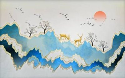 Tải file File tranh gốc tổng hợp tranh dán nền tường đẹp K91662 (gốc) chủ đề phong thủy